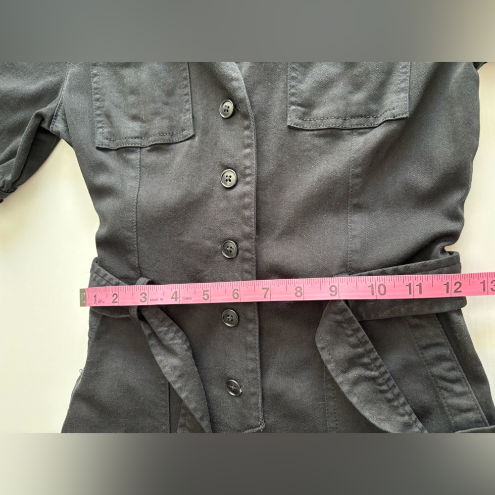 Paige Jeans Black Buttoned Jumpsuit With Belt Size 0 - Picture 7 of 9